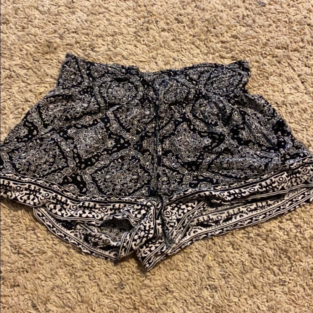patterned flowy shorts